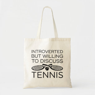 Vorgestellt, aber willens, Tennis zu diskutieren Tragetasche