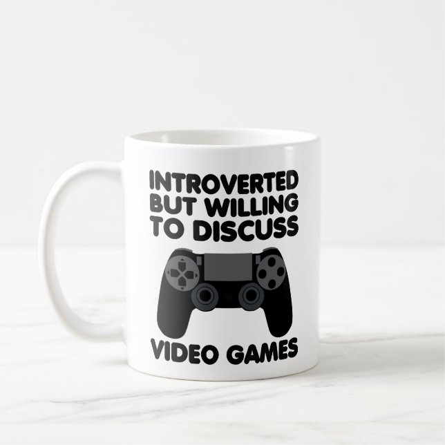 Vorgestellt, aber willens, Videospiele zu diskutie Kaffeetasse (Links)