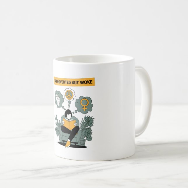 Vorgestellte, aber Geweckt Tasse | Minimalistische (VorderseiteRechts)
