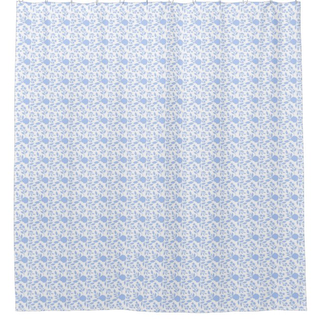 Vorhang für weiße und helle blaue Mini-Dusche (Vorderseite)