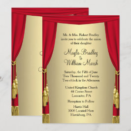 Vorhang Theater Hochzeit Thema Einladung