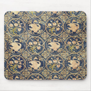 Vorhang verziert mit Schwänen und Fleurde-lys Mousepad