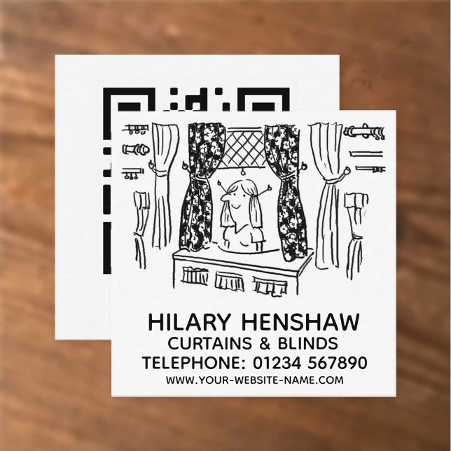 Vorhänge & Blinds Square Business Card Quadratische Visitenkarte (Von Creator hochgeladen)