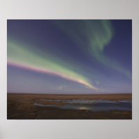 Vorhänge von farbigen Nordlichtern