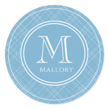 Vorher Name und Anfangsaufkleber für Monogramm