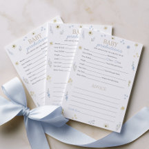 Vorhersage Beratung Baby Shower Spiel Blaue Wildbl