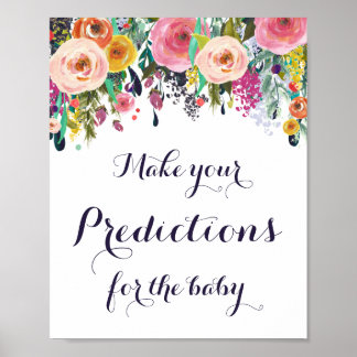 Vorhersagen der Blume für Baby-Baby-Babydusche Poster