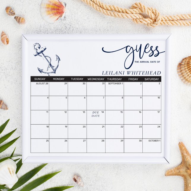 Vorhersagen Kinderdusche Nautical Anchor Rate Datu Poster (Von Creator hochgeladen)