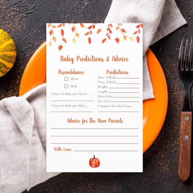 Vorhersagen & Ratschläge Kleine Pumpkin Baby Dusch Flyer (Von Creator hochgeladen)