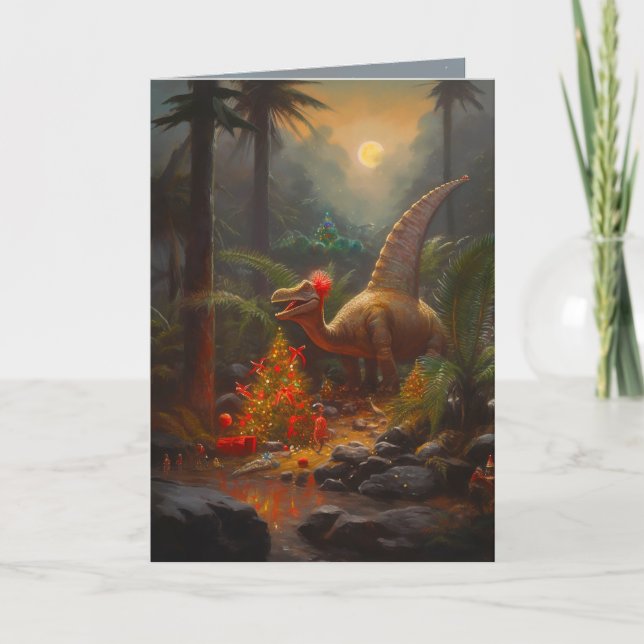 Vorhistorische Weihnachtskarte Dankeskarte (Vorderseite)