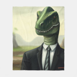 Vorhistorischer Dinosaurier Businessman, Fun AI ge Fleecedecke