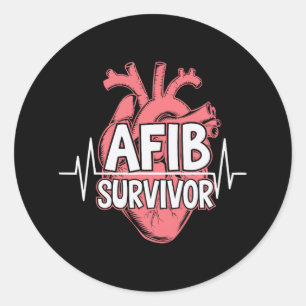 Vorhofflimmern Medical Heart Disease Arrhythm Runder Aufkleber