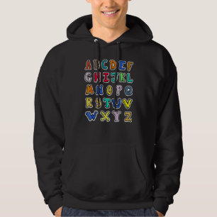 Vorkindergarten Alphabet Zurück in die Schule Lehr Hoodie