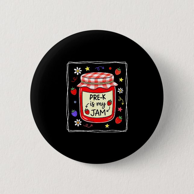 Vorkindergarten ist Erdbeermarmelade Vorkindergart Button (Vorderseite)
