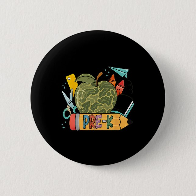 Vorkindergarten-Tarnung Zurück zur Schule Geschenk Button (Vorderseite)