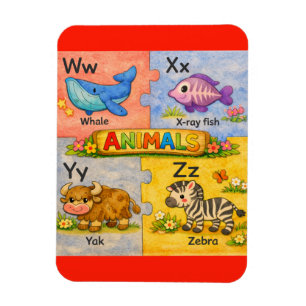 Vorkindergarten-Tier-Alphabet-Kühlschrankmagnet W- Magnet