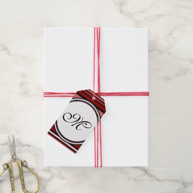 Vorlage - Benutzerdefiniert Text, Monogramm und Ba Geschenkanhänger (Mit Garn)
