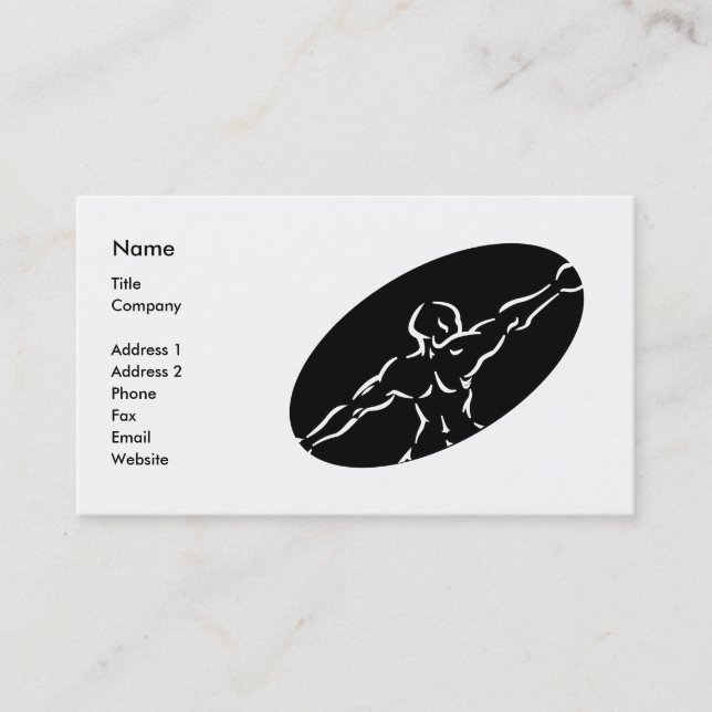 Vorlage der Fitness Business Card - schwarz Visitenkarte (Vorderseite)