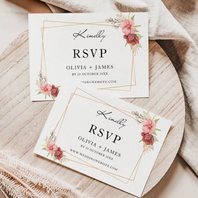 Vorlage der RSVP-Rose für Hochzeiten (Wedding Rose RSVP Card Template)