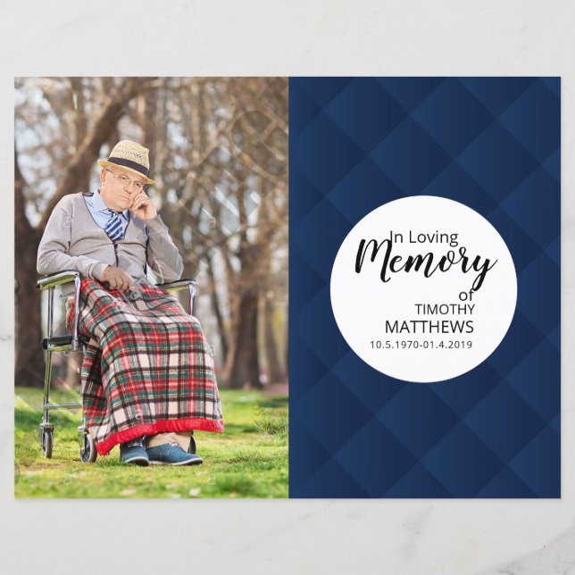 Vorlage des Beerdigungsprogramms (Vorderseite)