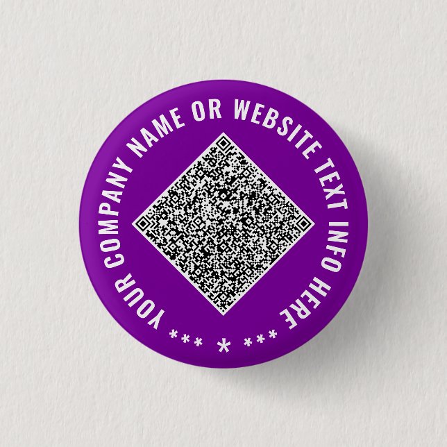 Vorlage des benutzerdefinierten QR-Codes für Text  Button (Vorderseite)