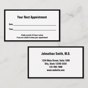 Vorlage des beruflichen Arztes Terminkarte