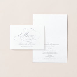 Vorlage des Chic Silver Foil & White Wedding Menüs