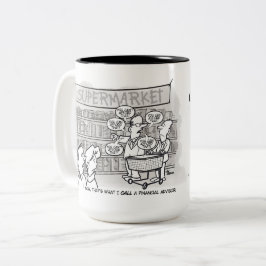 Vorlage des Finanzberaters Zweifarbige Tasse