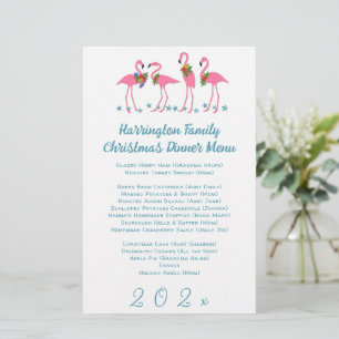 Vorlage des Flamingos Family Holiday Menüs