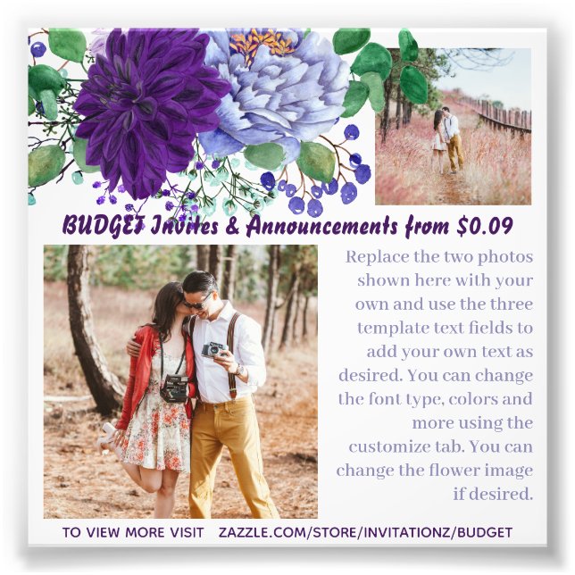 Vorlage des Fotos für rustikale BLUE-Blumen im HAU Fotodruck (Vorne)