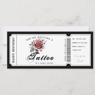 Vorlage des persönlichen Tattoo-Geschenkgutscheins