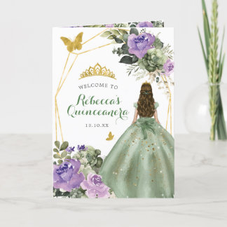 Vorlage des Programms "Sage Green Lila Quinceañera