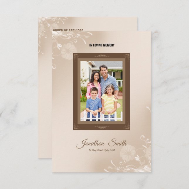 Vorlage des Programms zur Gedenkfeier (Vorne/Hinten)