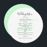 Vorlage des Round Monogram Wedelmenüs<br><div class="desc">Rund oder quadratisch, Hochzeitsmenü Vorlage mit Monogramm Erstmaligkeit in grün Minze. Weiße Karten haben ein schwarzes Skript für den Titel und gedruckten Text für die Menüliste. Verwenden Sie Leerzeichen und Großbuchstaben für Abschnitte, oder ändern Sie den Wortlaut nach Bedarf. Die Hochzeitsmonogramm des Paares wird in der Mitte hinter der Formulierung...</div>