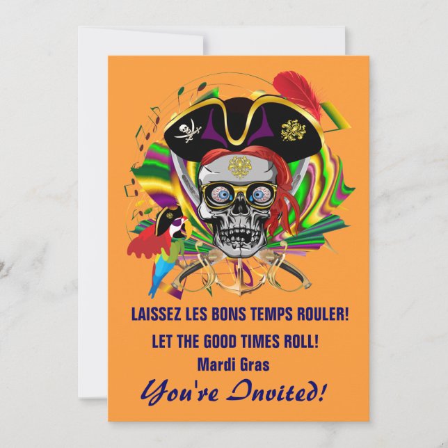 Vorlage Einladungen Mardi Gras (Vorderseite)