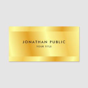 Vorlage Faux Gold Personalisiert Elegant Modern Namensschild