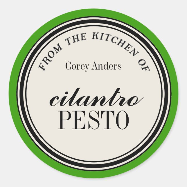 Vorlage "From the Kitchen of" Circle Label Runder Aufkleber (Vorderseite)