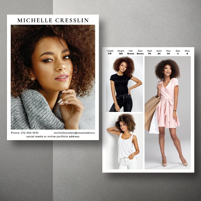 Vorlage für 4 Foto Zwei-Seiten-Verbundkarte (Available in high quality print or instant download for quick messaging, email or self printing.)