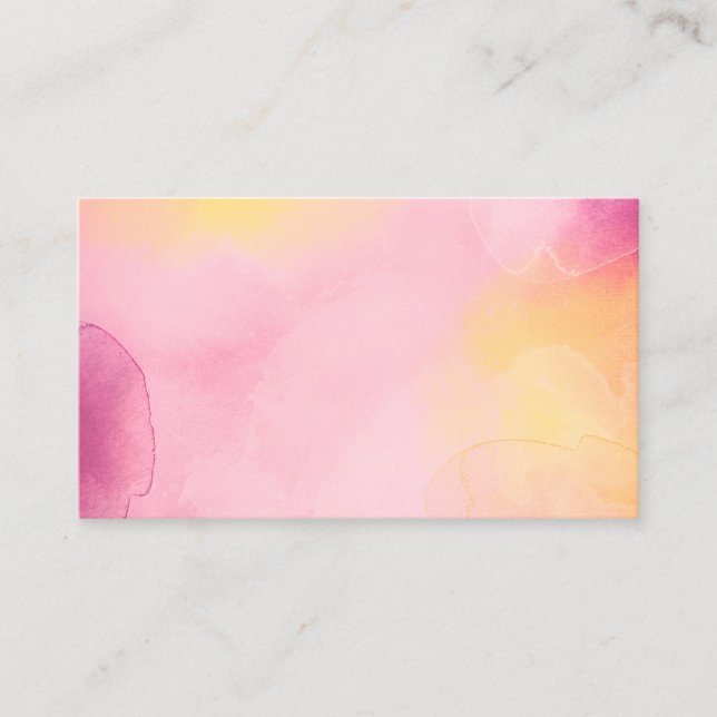 Vorlage für abstrakt rosa Visitenkarten in Aquarel Visitenkarte (Vorderseite)