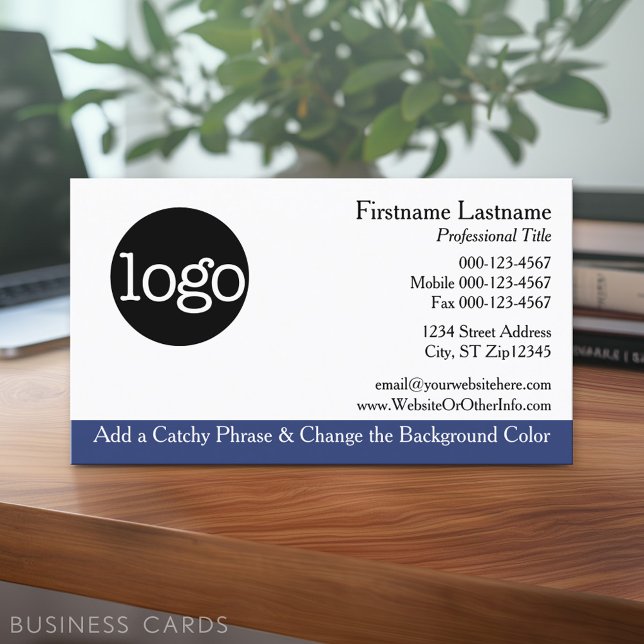 Vorlage für allgemeine Visitenkarten mit Logo Visitenkarte (Custom Business Card - Online Template Plus Low Quantity Printing)