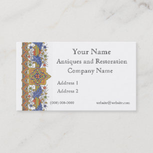 Vorlage für antike florale Border Business Card Visitenkarte