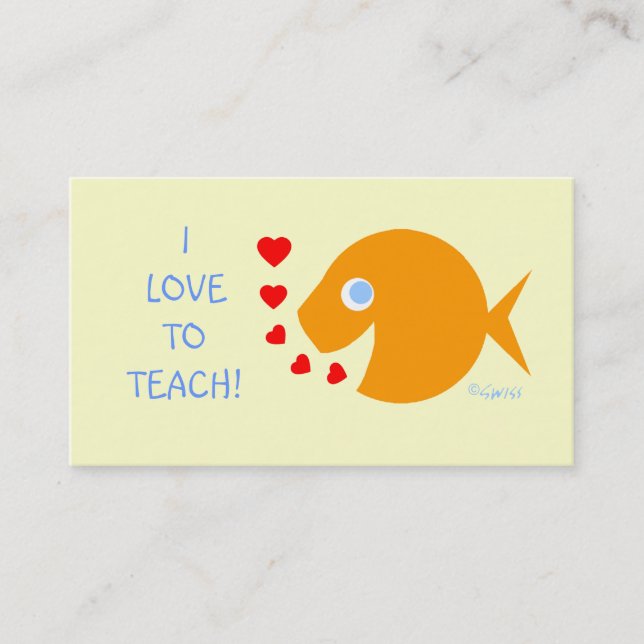 Vorlage für Assistenzelementare Lehrerin Goldfish Visitenkarte (Vorderseite)