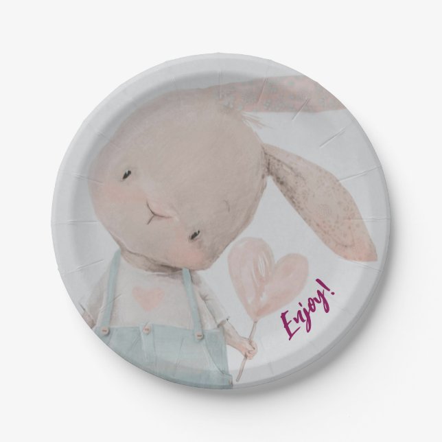 Vorlage für Babyduschpapiere - Anpassbar Pappteller (Vorderseite)