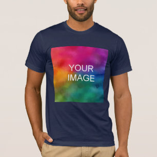 Vorlage für benutzerdefinierte, blaue Add-Image-Lo T-Shirt