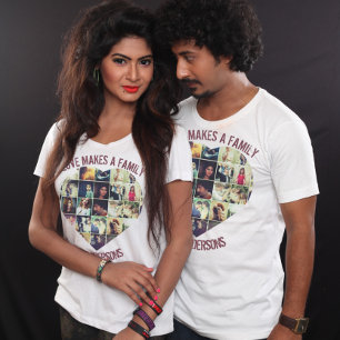 Vorlage für benutzerdefinierte, herzgeformte Fotos T-Shirt