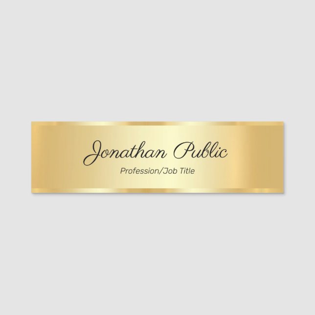 Vorlage für benutzerdefinierte Kalligrafie in Gold Namensschild (Vorderseite)