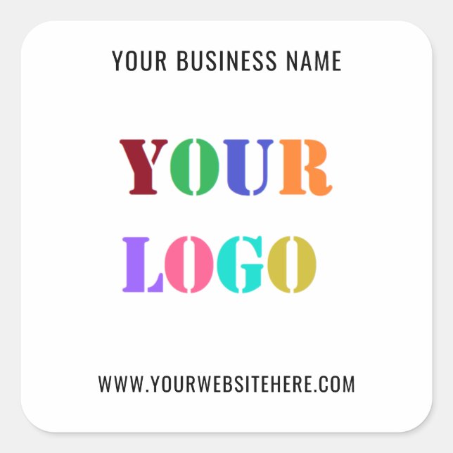Vorlage für benutzerdefinierte Logo-Werbeaktionen  Quadratischer Aufkleber (Vorderseite)
