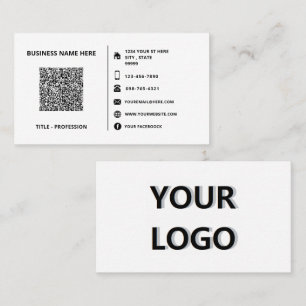 Vorlage für benutzerdefinierte Logos und QR-Code-V Visitenkarte