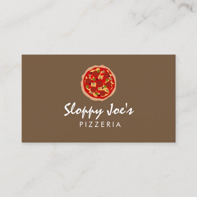 Vorlage für benutzerdefinierte Pizzeria-Visitenkar Visitenkarte (Vorderseite)