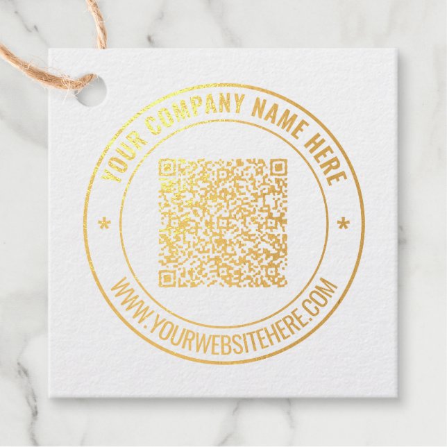 Vorlage für benutzerdefinierte QR-Code-Textfoil-Fa Geschenkanhänger (Vorderseite)